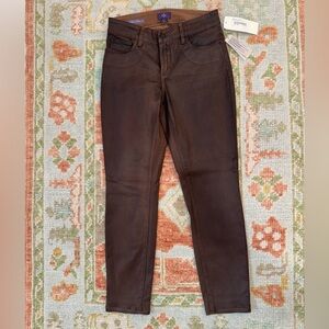 NYDJ Alina waxed jeans. Brown. Size 2.